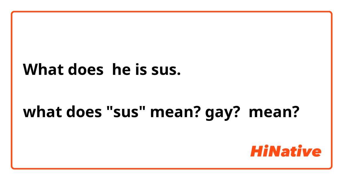 What Does Sus Mean?