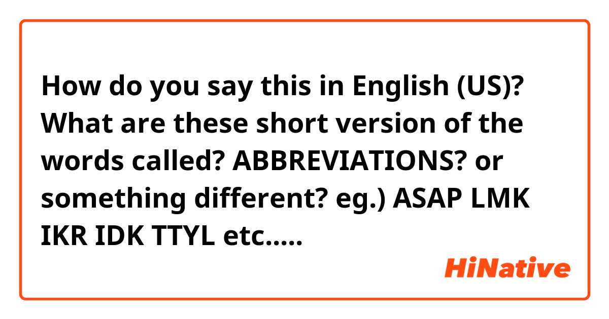 How to Say & Use English Abbreviations
