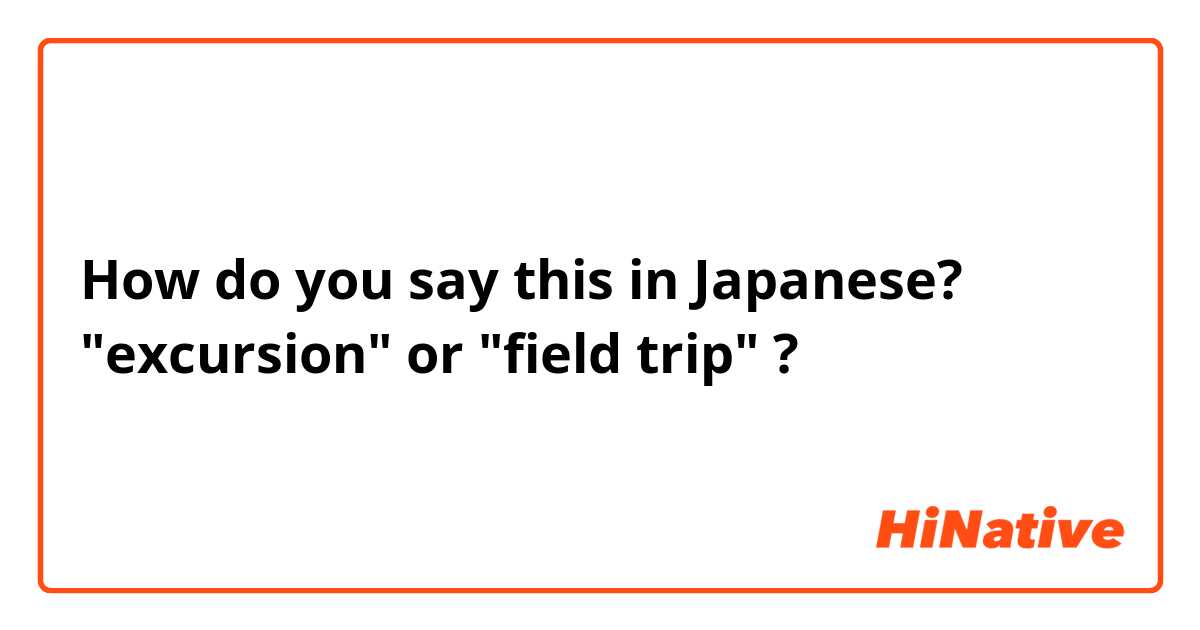excursion meaning japanese