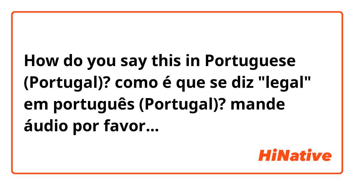 Português é legal