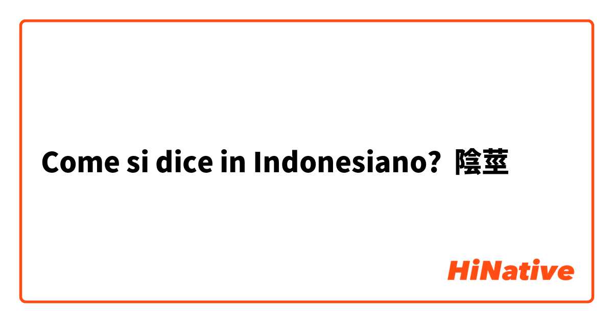 Come si dice in Indonesiano? 陰莖
