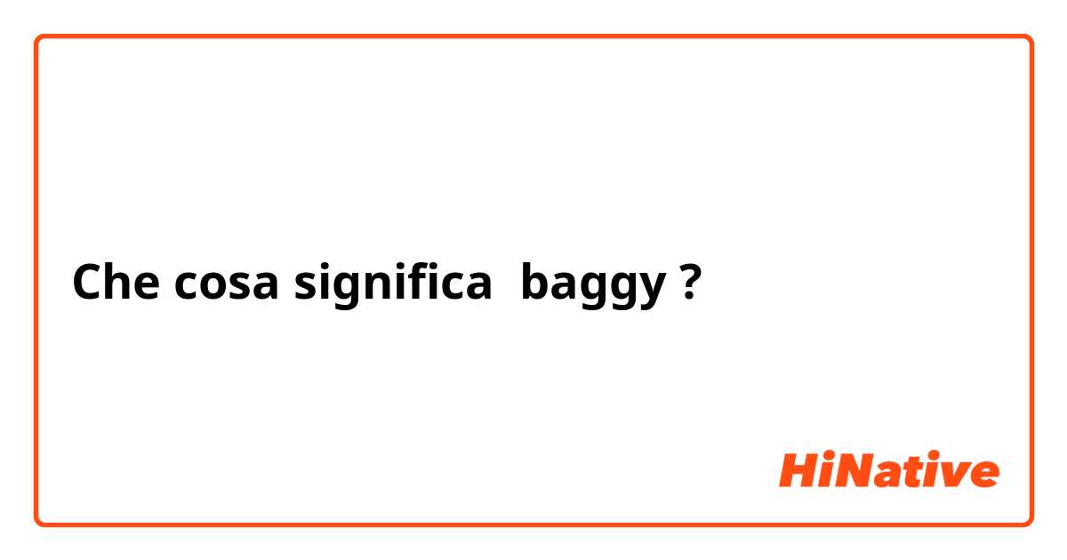 Che cosa significa baggy?