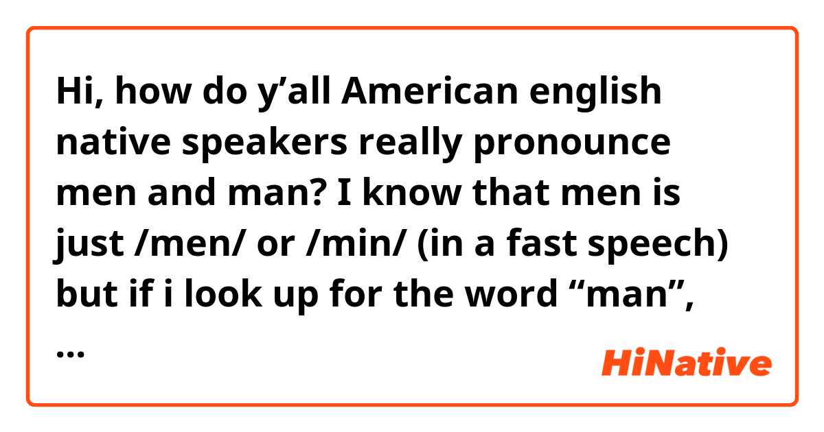 How to Pronounce Man and Men 