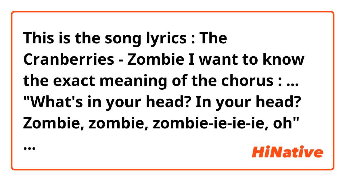 Zombie by The Cranberries  The cranberries lyrics, Zombie lyrics, The  cranberries zombie
