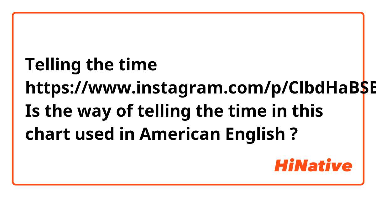 Telling the time
https://www.instagram.com/p/ClbdHaBSBG9/

Is the way of telling the time in this chart used in American English ? 
