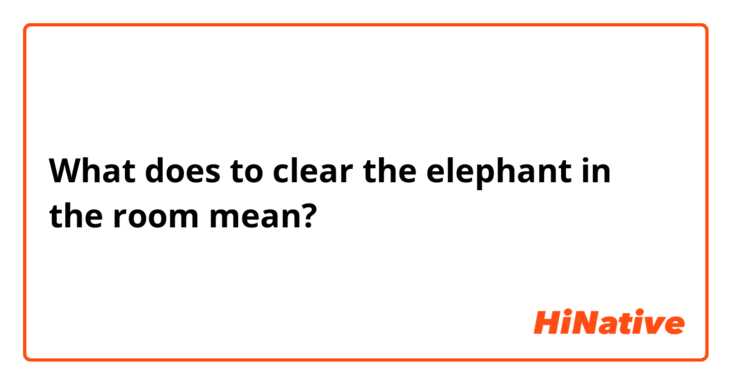 What does to clear the elephant in the room mean?