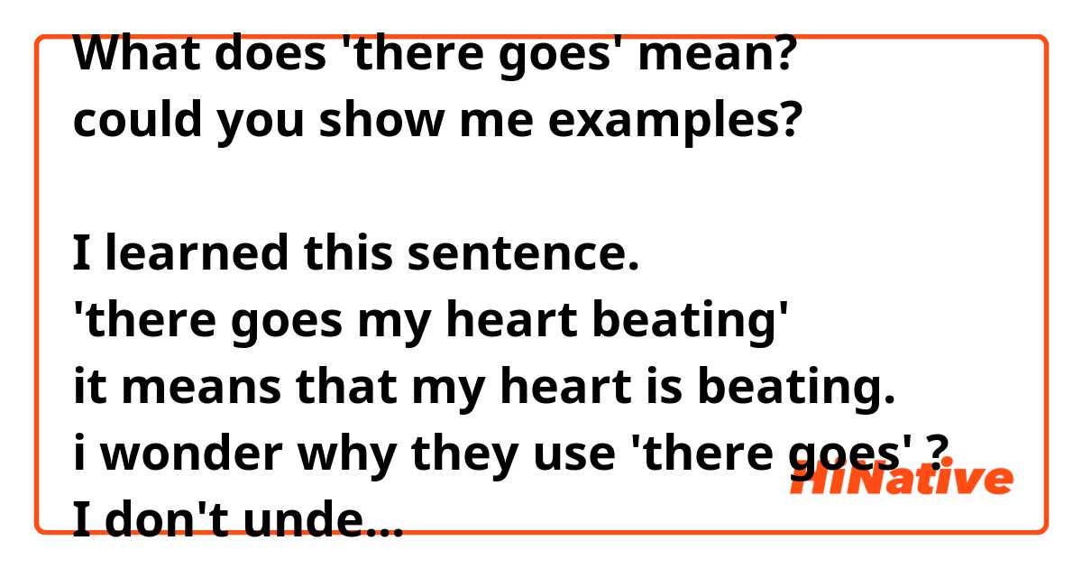 Bevise Skat berømmelse What does 'there goes' mean? could you show me examples? I learned this  sentence. 'there goes