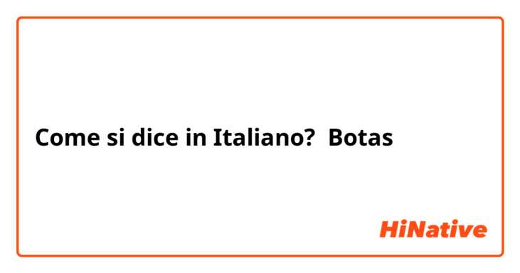 Come si dice in Italiano? Botas