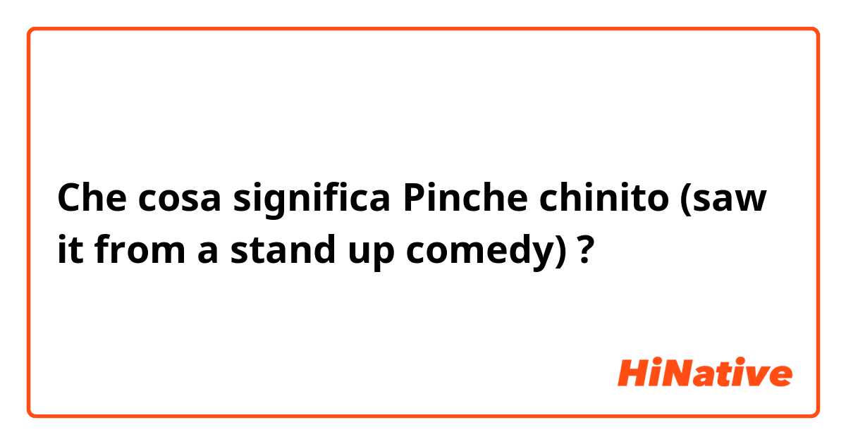 Che cosa significa Pinche chinito (saw it from a stand up comedy)?