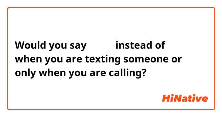 Would you say 여보세요 instead of 안녕하세요 when you are texting someone or only when you are calling?