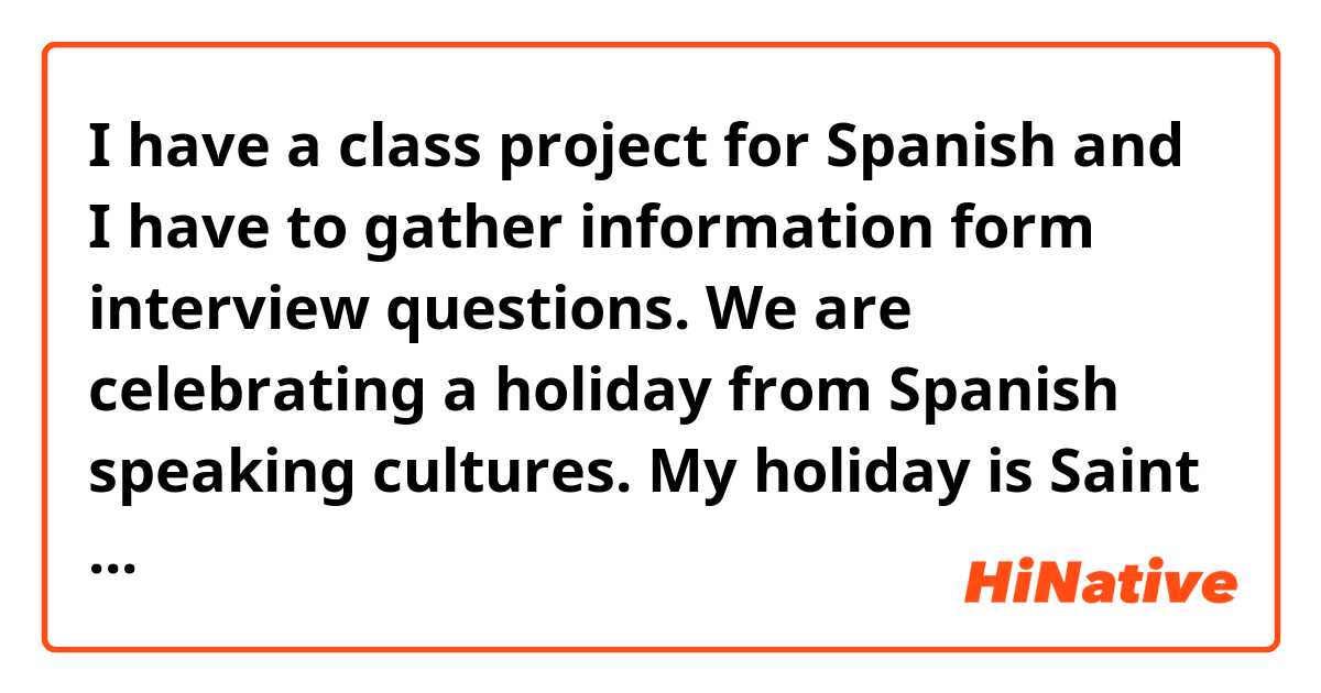 I have a class project for Spanish and I have to gather information form interview questions. We are celebrating a holiday from Spanish speaking cultures. My holiday is Saint Sebastian Festival. Could anyone from Nicaragua please answer these questions below in English or Spanish? Thank you so much!

When is this holiday celebrated?

Why is this holiday celebrated?

Why do you celebrate this holiday? (If you do.)

What events do you participate in and/or practice to celebrate this holiday?

Are there certain meals and drinks you share/make/buy for this celebration?

Is this usually only celebrated by Nicaraguans?

How can people from other cultures celebrate this holiday respectfully without practicing borderline cultural appropriation?

Is this celebration surrounded by any sort of religion?

Can this be celebrated with your peers at school?

If a group of people who aren’t Nicaraguan celebrated this holiday, what would you want them to learn from celebrating that experience?

What attire is appropriate for this holiday?

How would you decorate for this holiday?
