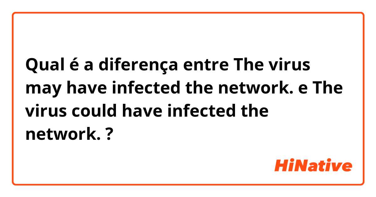 Qual é a diferença entre The virus may have infected the network. e The virus could have infected the network. ?