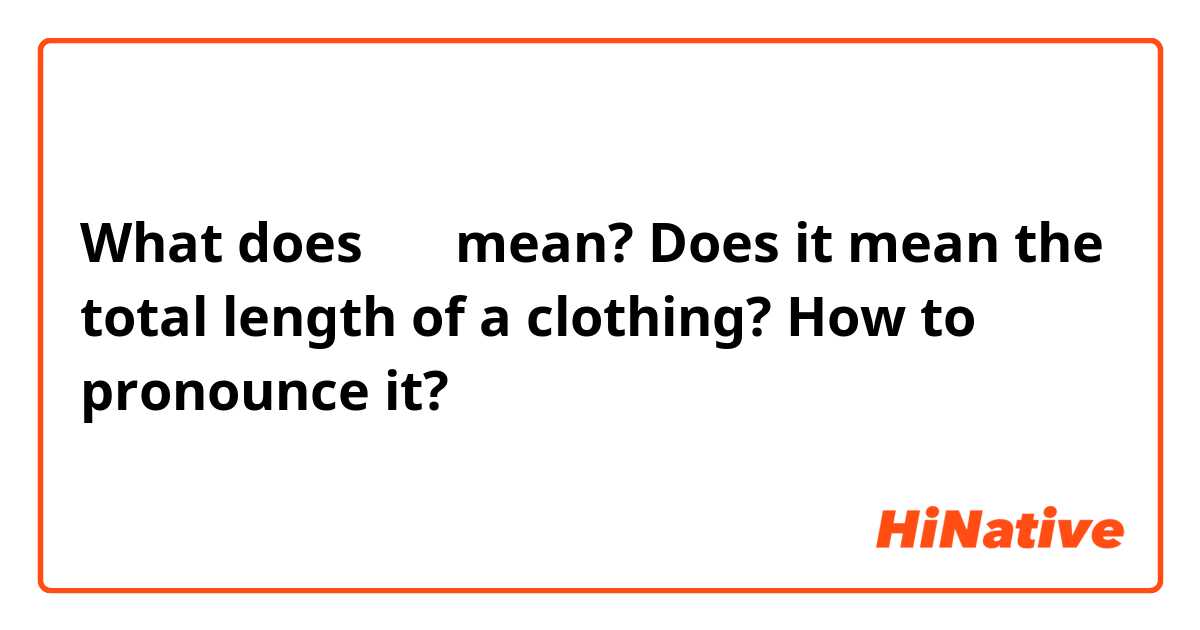 What does 총장 mean? Does it mean the total length of a clothing? How to pronounce it?
감사합니다 😊 
