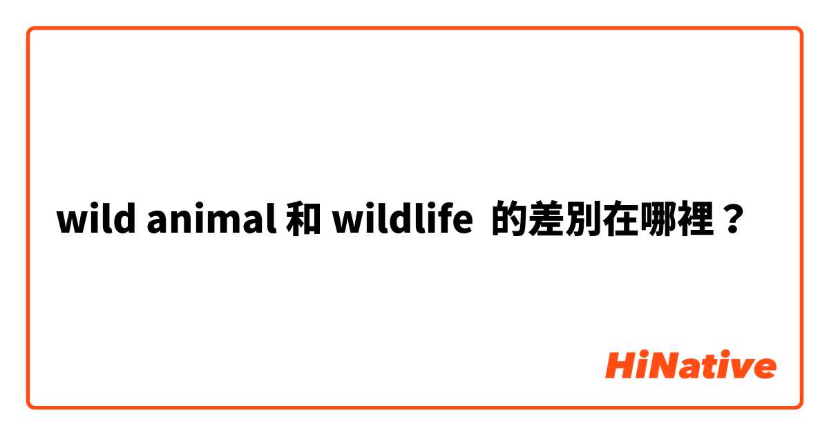 wild animal 和 wildlife 的差別在哪裡？