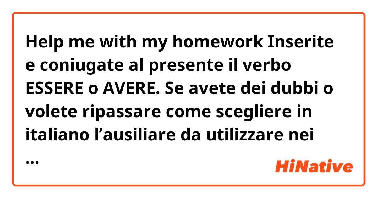 homework in italiano
