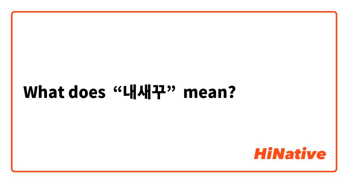 What does “내새꾸” mean?