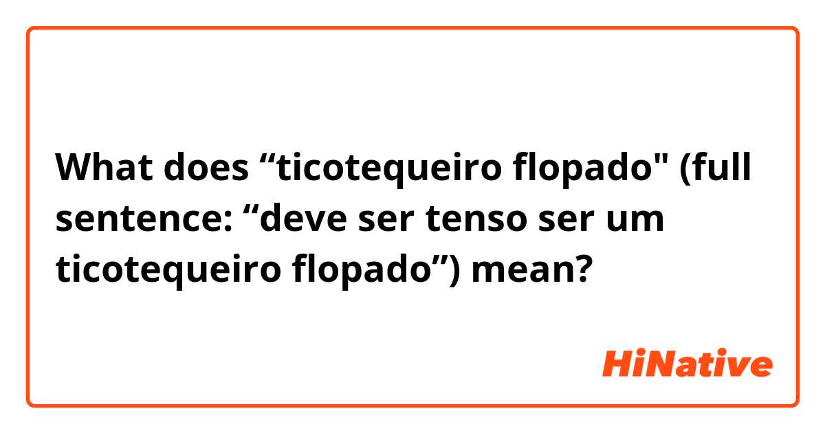 What is the meaning of “ticotequeiro flopado (full sentence