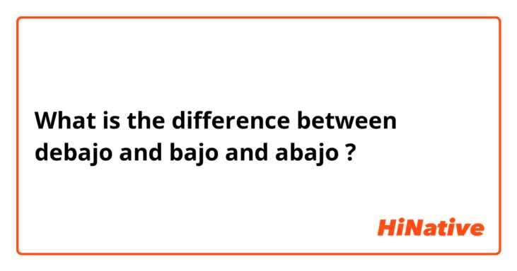 What is the difference between debajo and bajo  and abajo ?